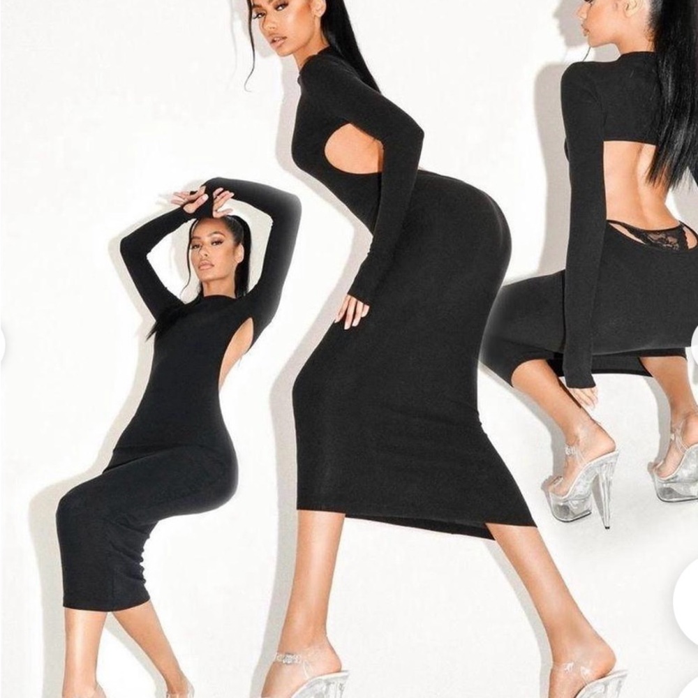THE KRYPT Black Backless Dress